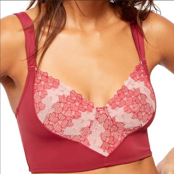 Free People Love Story Soft Bra Wine Combo Small - Picture 3 of 5
